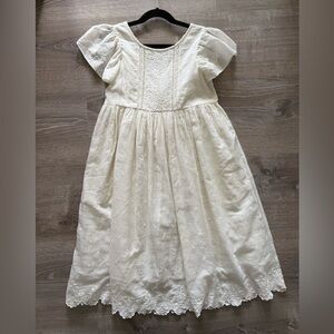 Love Shack Fancy girls size 7-8Y ivory/off-white dress with pockets